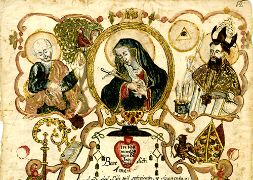 Document professing the religious vows of the Order of St. Augustine, New Spain, 1757, William Gates Collection.