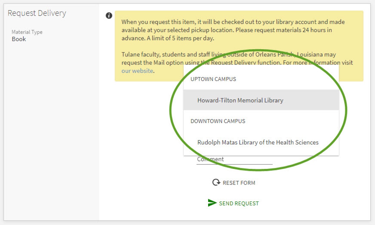 instruction to select proper location